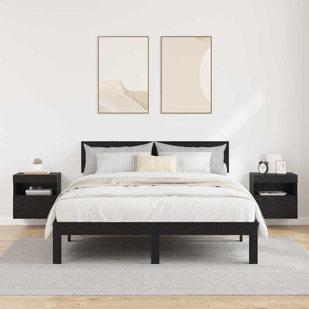 TV Wall Cabinets Wall-mounted 2 pcs Black Oak 40 x 30 x 40 cm