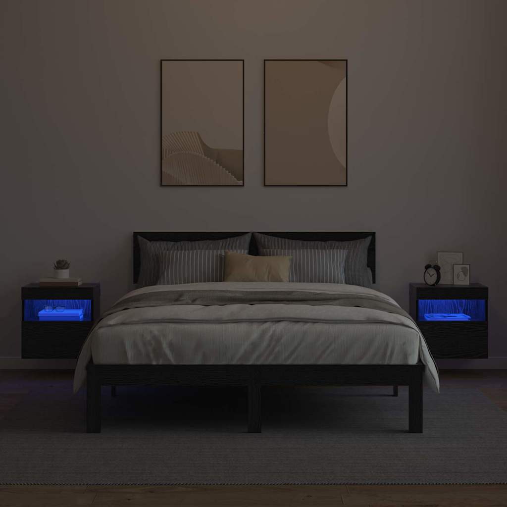 TV Wall Cabinets Wall-mounted 2 pcs Black Oak 40 x 30 x 40 cm