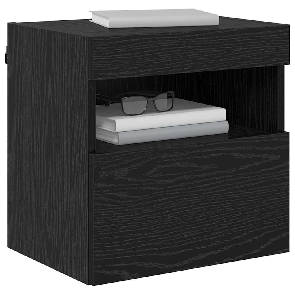 TV Wall Cabinets Wall-mounted 2 pcs Black Oak 40 x 30 x 40 cm