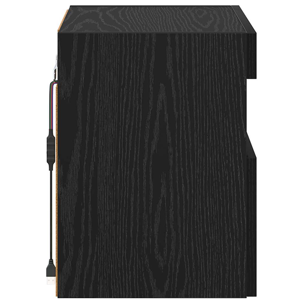 TV Wall Cabinets Wall-mounted 2 pcs Black Oak 40 x 30 x 40 cm