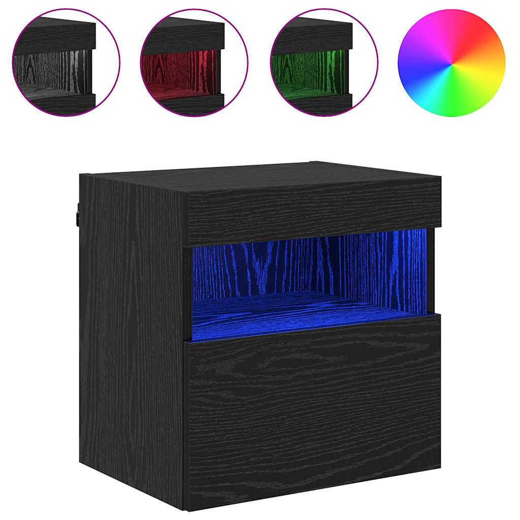 TV Wall Cabinets Wall-mounted 2 pcs Black Oak 40 x 30 x 40 cm