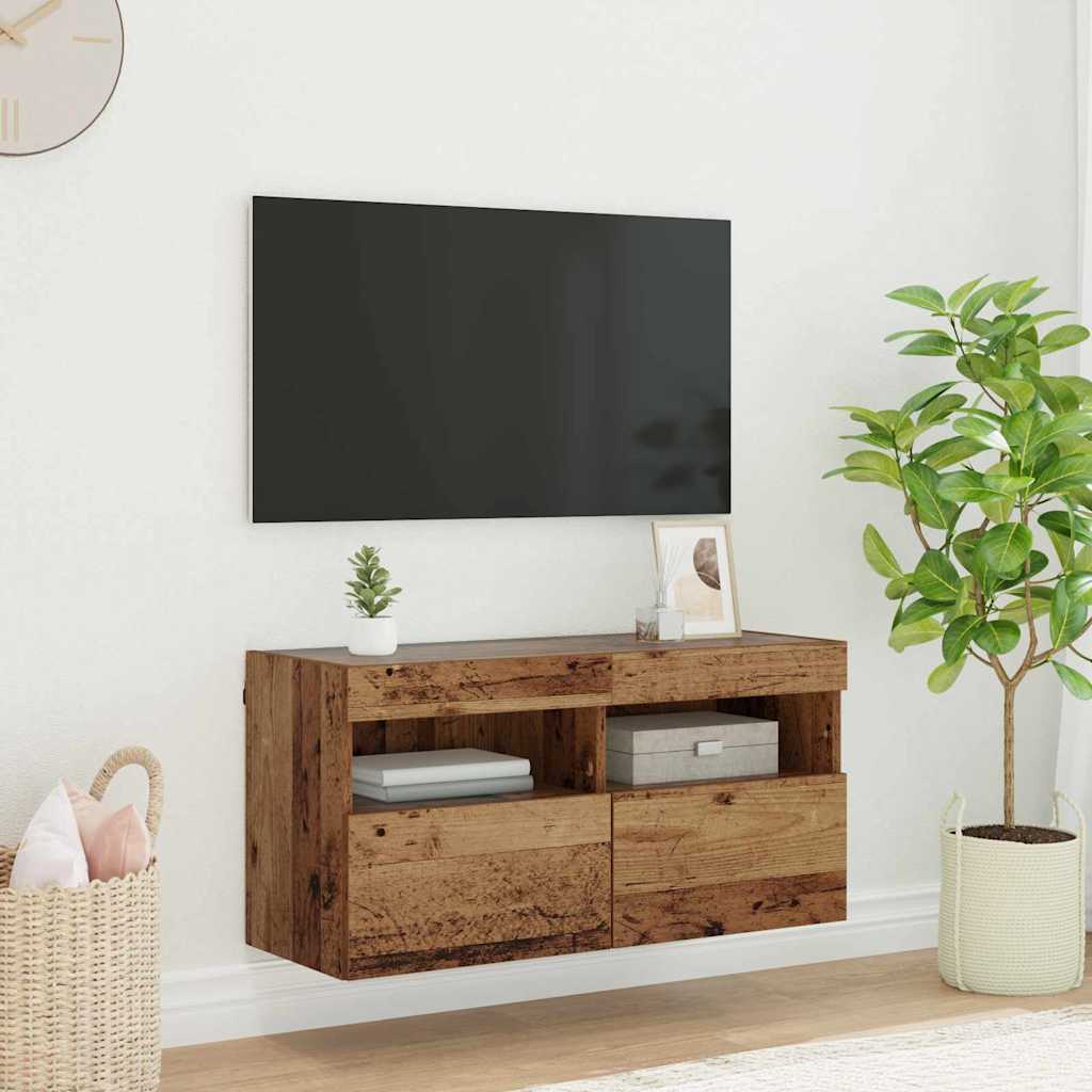 TV Wall Cabinet Old Wood 80 x 30 x 40 cm Engineered Wood