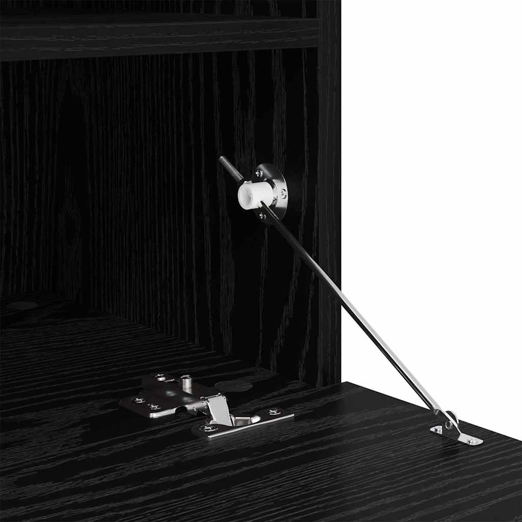 TV Wall Cabinet Black Oak 100 x 30 x 40 cm Engineered Wood