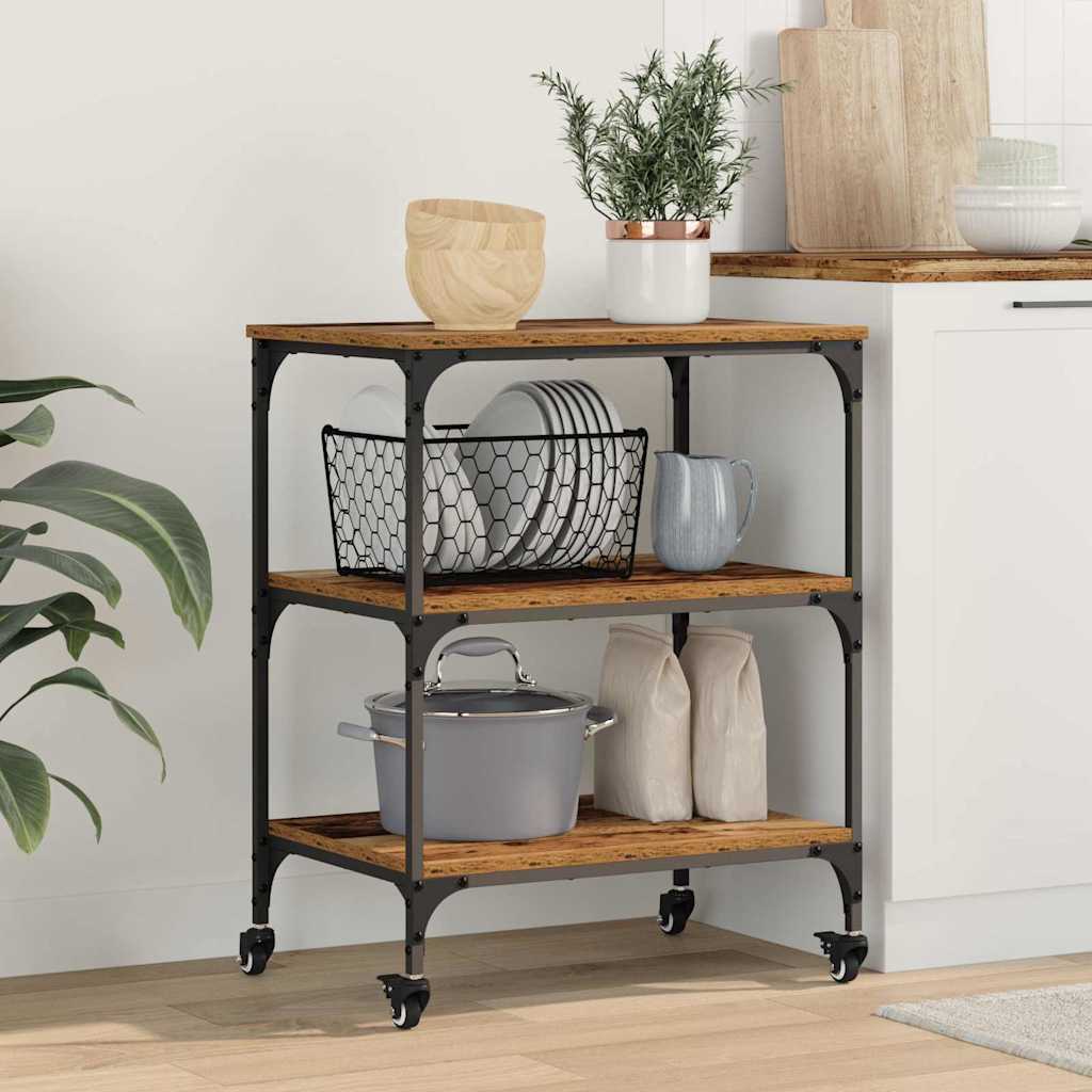 Kitchen Trolley Old Wood 60 x 41 x 76 cm Engineered Wood