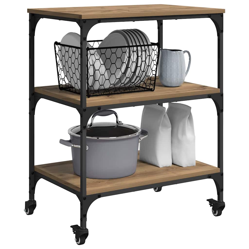 Kitchen Trolley Artisan Oak 60 x 41 x 76 cm Engineered Wood