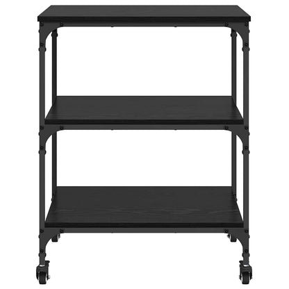 Kitchen Trolley Black Oak 60 x 41 x 76 cm Engineered Wood