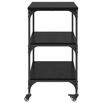 Kitchen Trolley Black Oak 60 x 41 x 76 cm Engineered Wood