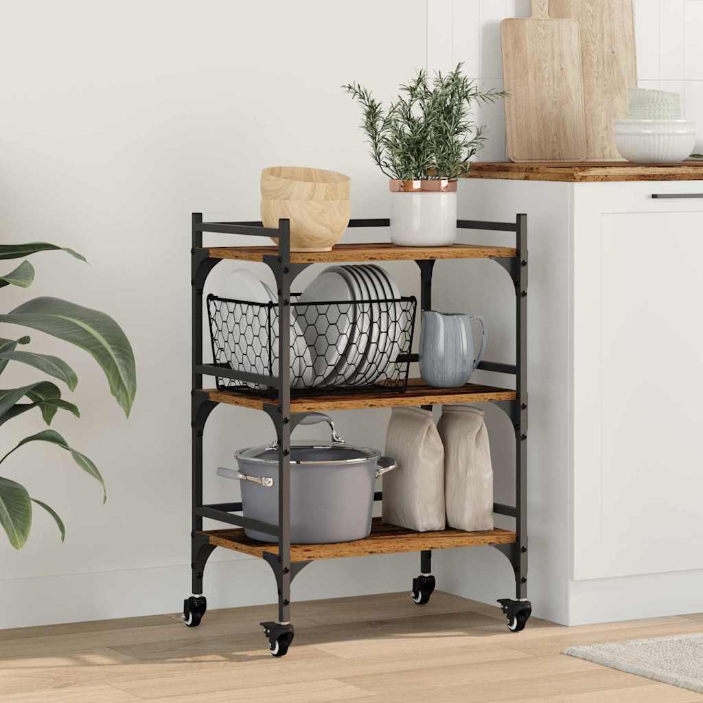 Kitchen Trolley Old Wood 50 x 35 x 75.5 cm Engineered Wood