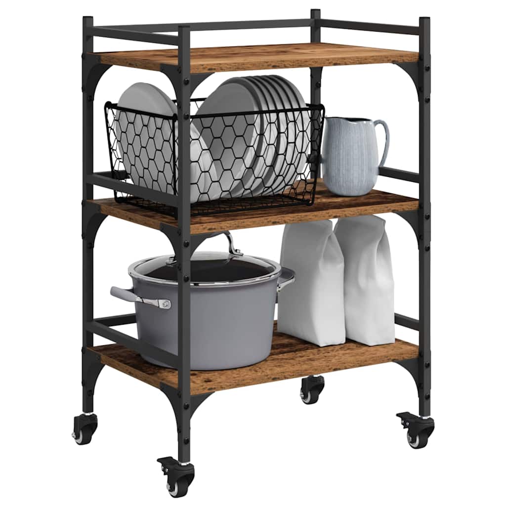 Kitchen Trolley Old Wood 50 x 35 x 75.5 cm Engineered Wood