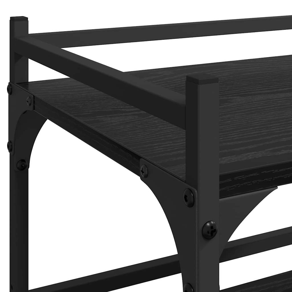 Kitchen Trolley Black Oak 50 x 35 x 75.5 cm Engineered Wood