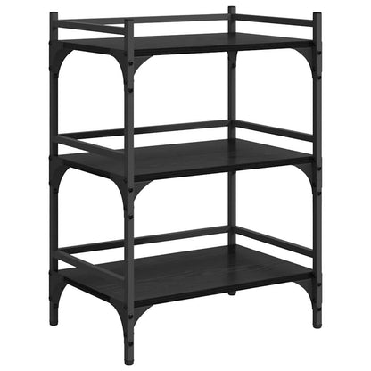 Kitchen Trolley Black Oak 50 x 35 x 75.5 cm Engineered Wood