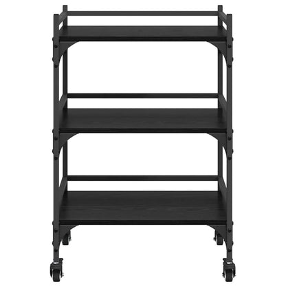 Kitchen Trolley Black Oak 50 x 35 x 75.5 cm Engineered Wood