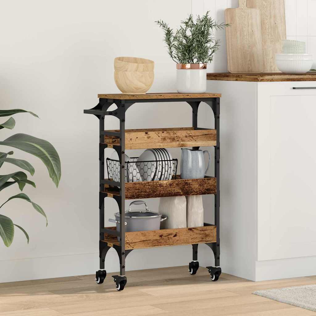 Kitchen Trolley Old Wood 53 x 20 x 76 cm Engineered Wood