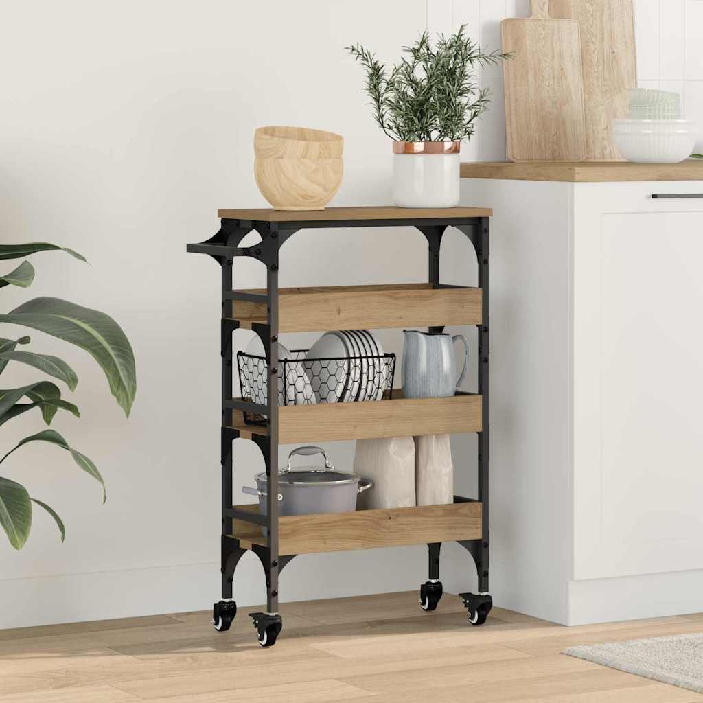 Kitchen Trolley Artisan Oak 53 x 20 x 76 cm Engineered Wood