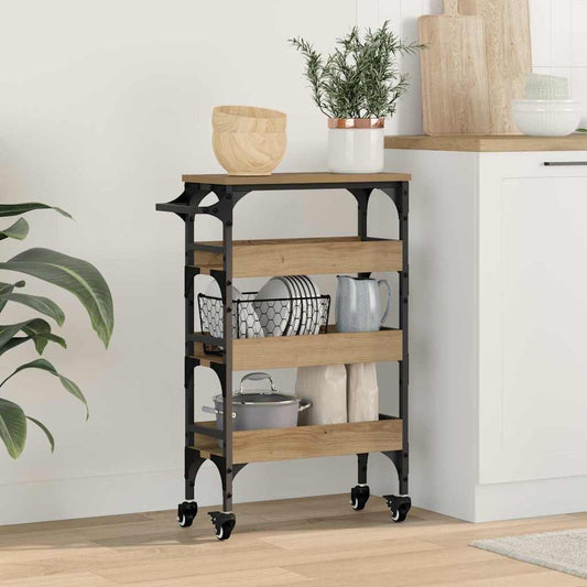 Kitchen Trolley Artisan Oak 53 x 20 x 76 cm Engineered Wood