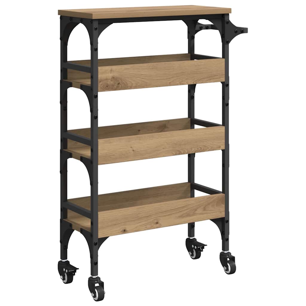 Kitchen Trolley Artisan Oak 53 x 20 x 76 cm Engineered Wood