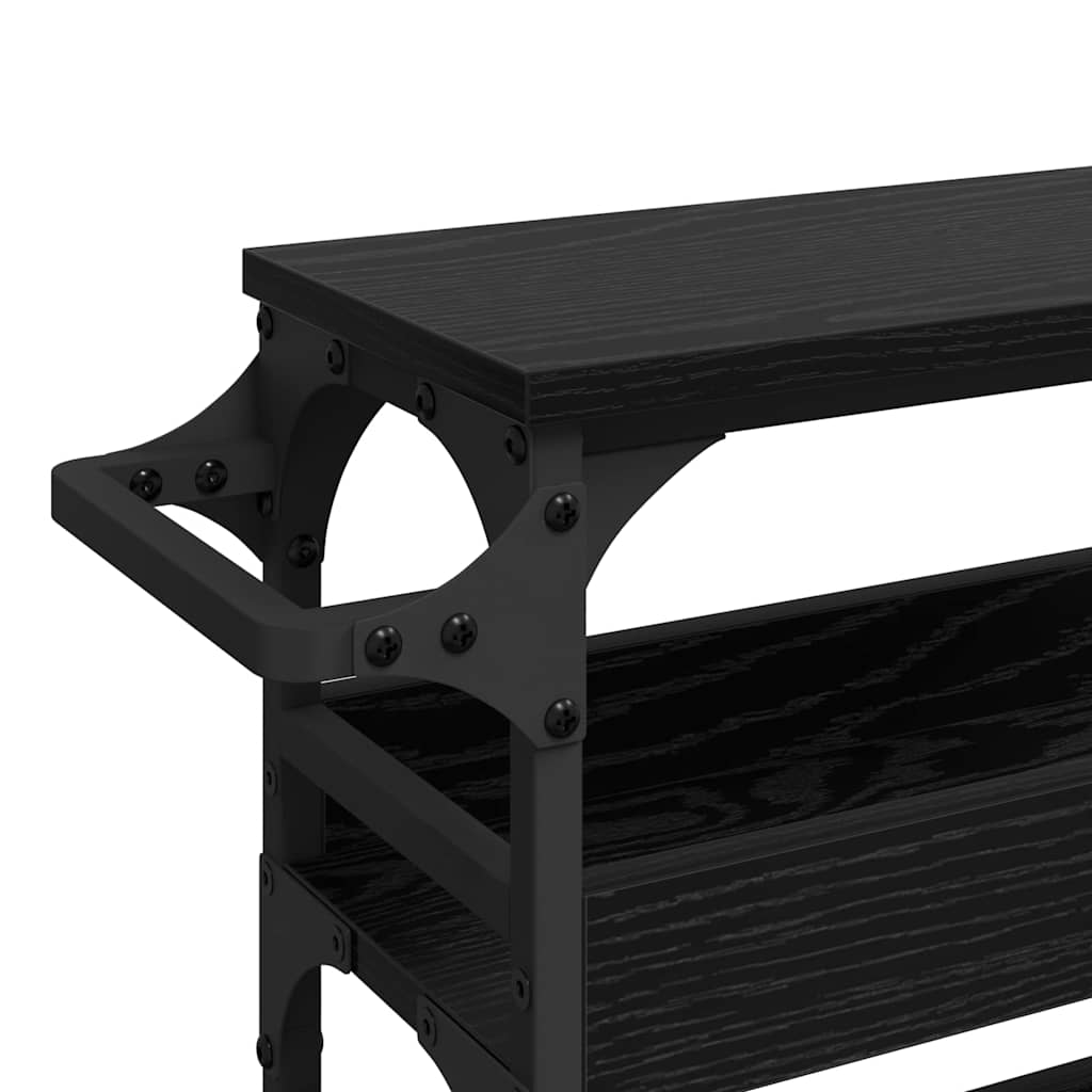 Kitchen Trolley Black Oak 53 x 20 x 76 cm Engineered Wood