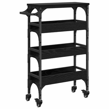 Kitchen Trolley Black Oak 53 x 20 x 76 cm Engineered Wood