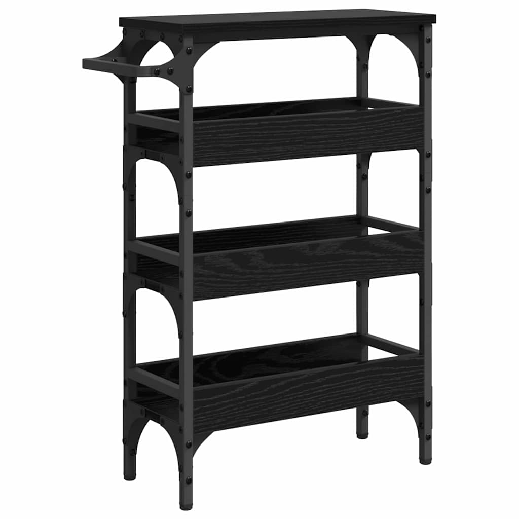 Kitchen Trolley Black Oak 53 x 20 x 76 cm Engineered Wood