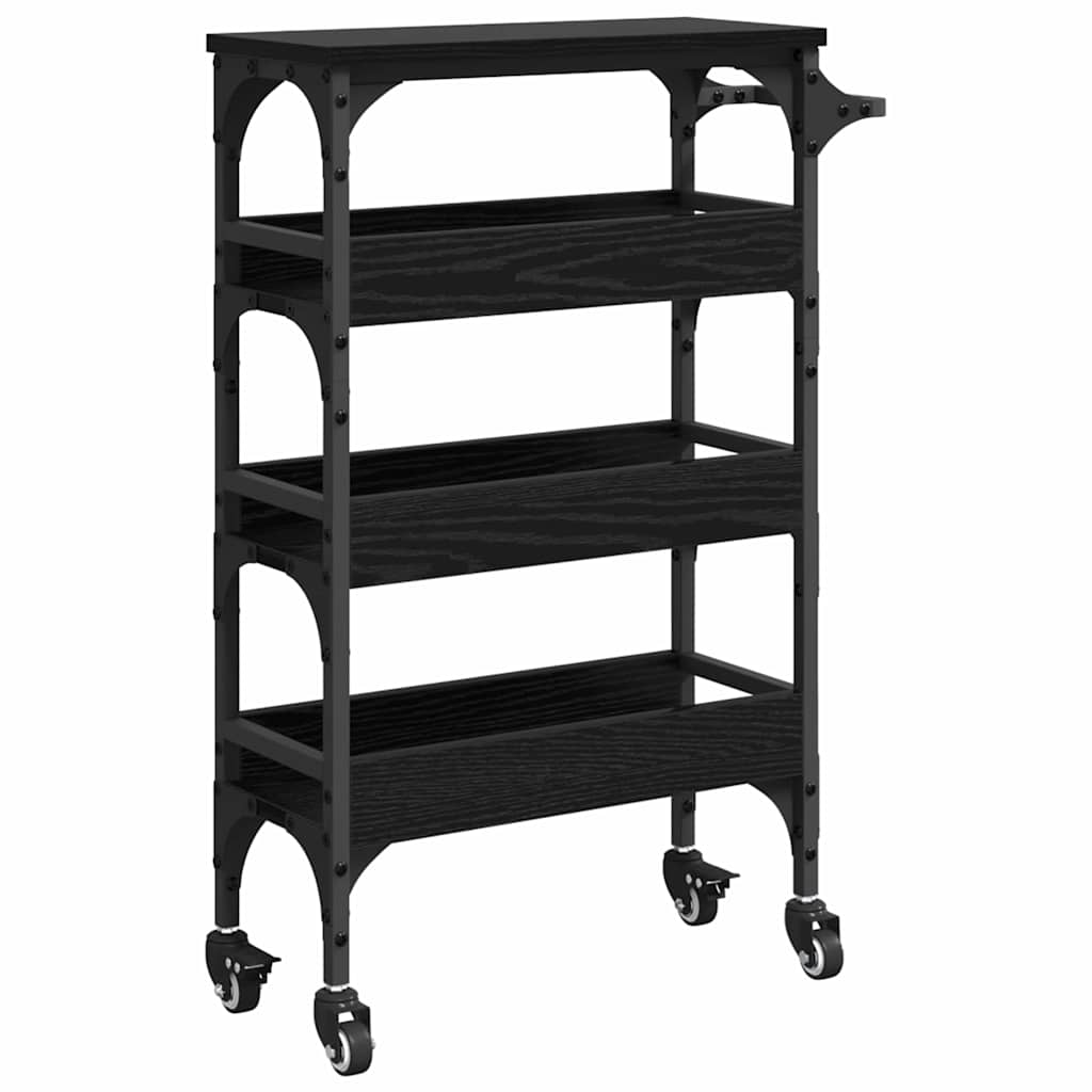 Kitchen Trolley Black Oak 53 x 20 x 76 cm Engineered Wood