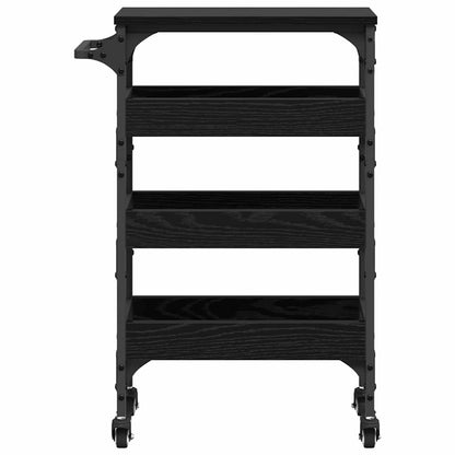 Kitchen Trolley Black Oak 53 x 20 x 76 cm Engineered Wood