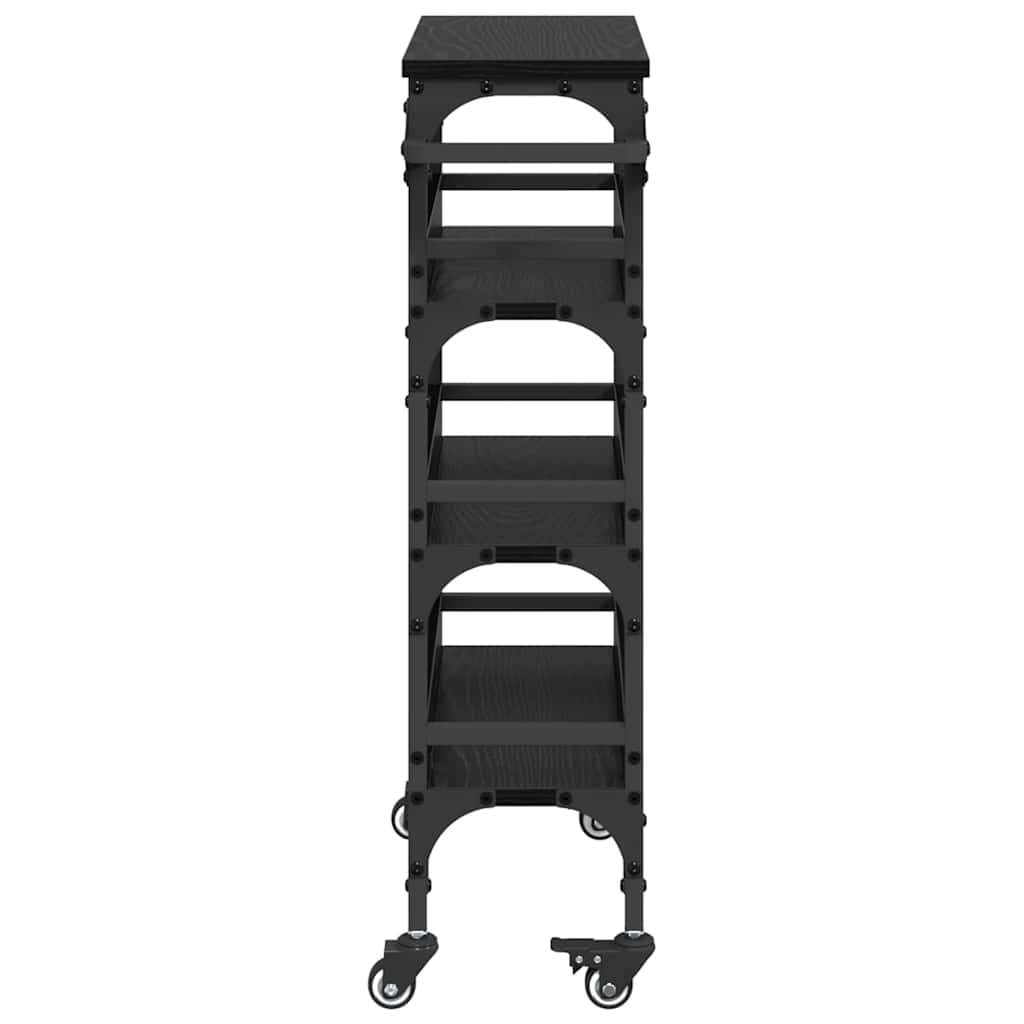 Kitchen Trolley Black Oak 53 x 20 x 76 cm Engineered Wood