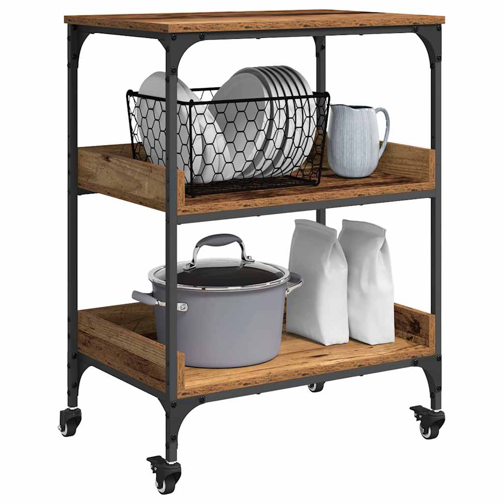 Kitchen Trolley Old Wood 60 x 41 x 80.5 cm Engineered Wood