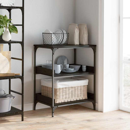 Kitchen Trolley Black Oak 60 x 41 x 80.5 cm Engineered Wood