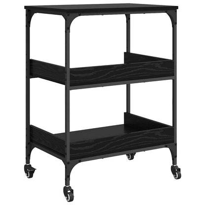 Kitchen Trolley Black Oak 60 x 41 x 80.5 cm Engineered Wood
