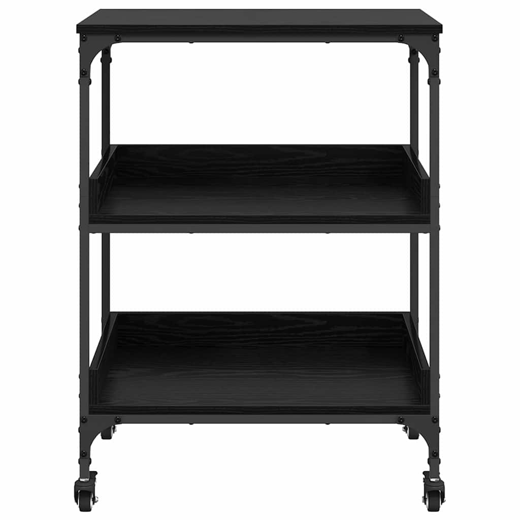 Kitchen Trolley Black Oak 60 x 41 x 80.5 cm Engineered Wood