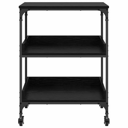 Kitchen Trolley Black Oak 60 x 41 x 80.5 cm Engineered Wood