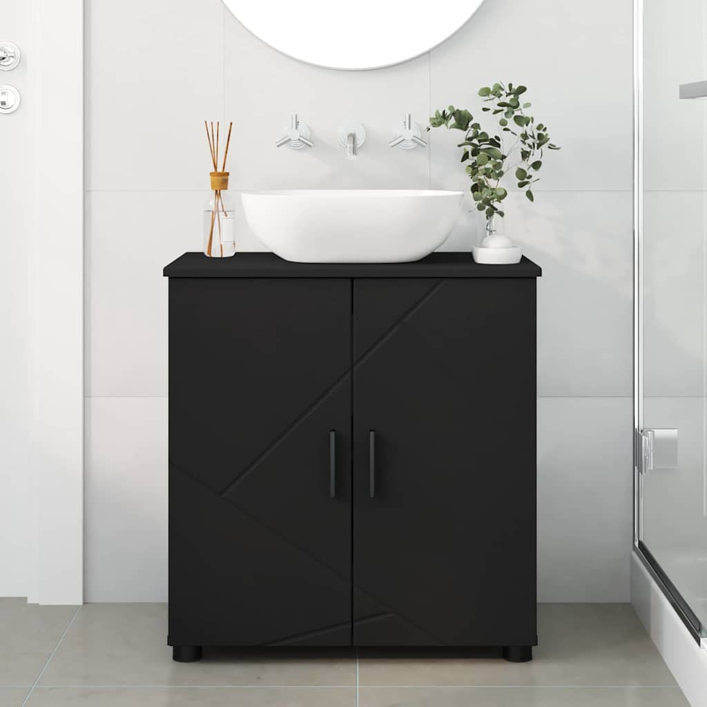Bathroom Cabinet Black 61 x 35 x 64 cm Engineered wood & Metal