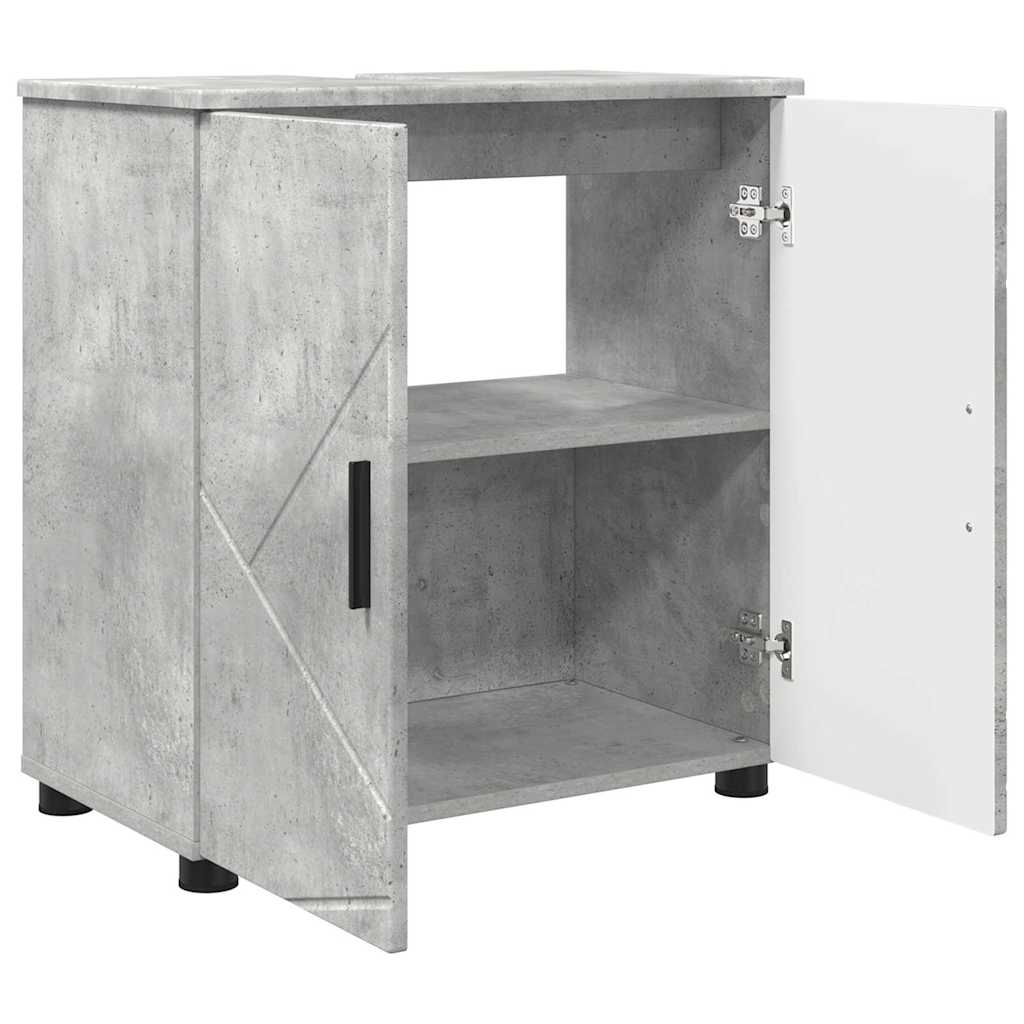 Bathroom Cabinet with Storage Concrete Grey 61 x 35 x 64 cm