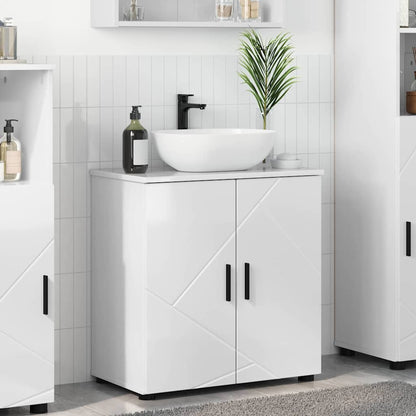 Bathroom Cabinet with Storage High Gloss White 61 x 35 x 64 cm