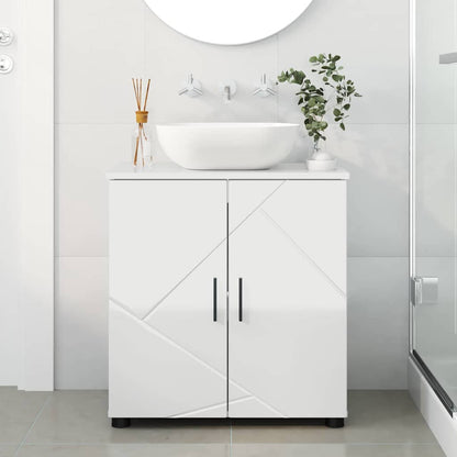 Bathroom Cabinet with Storage High Gloss White 61 x 35 x 64 cm