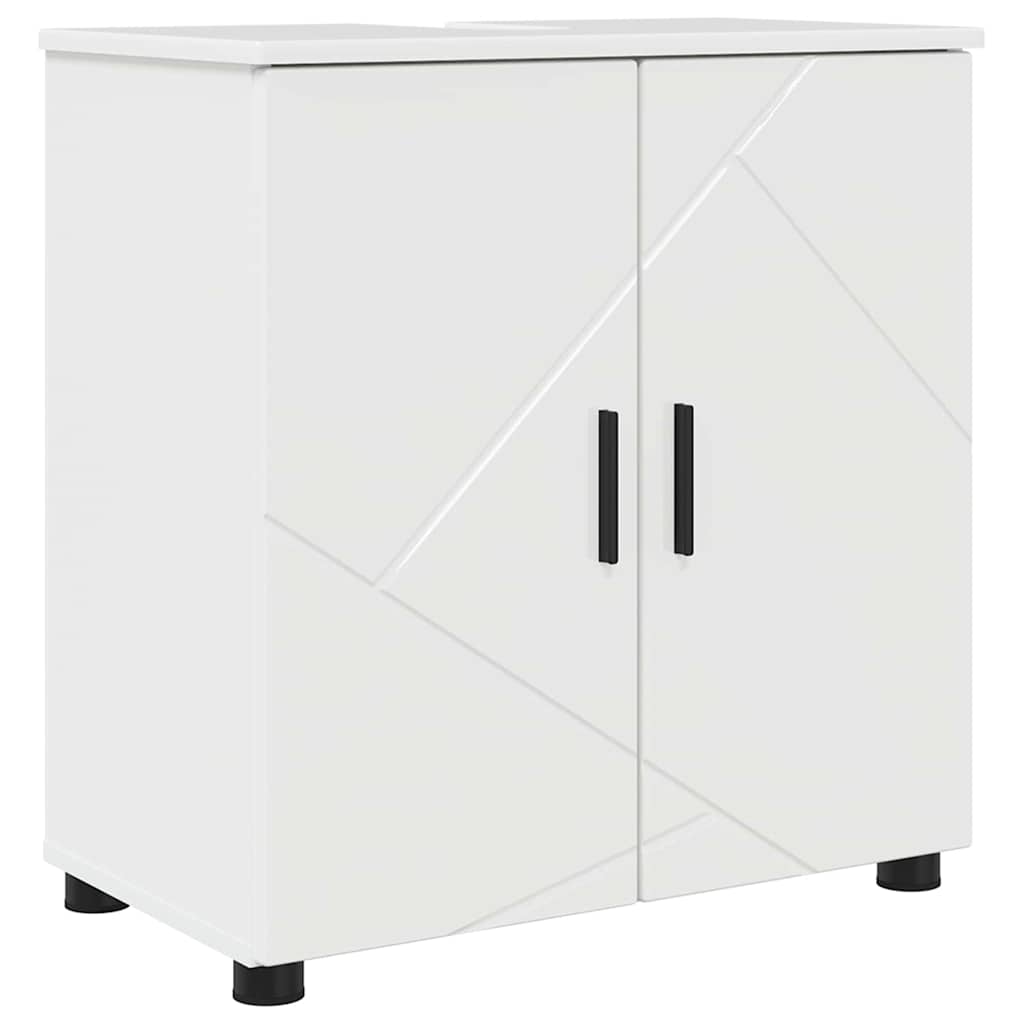 Bathroom Cabinet with Storage High Gloss White 61 x 35 x 64 cm