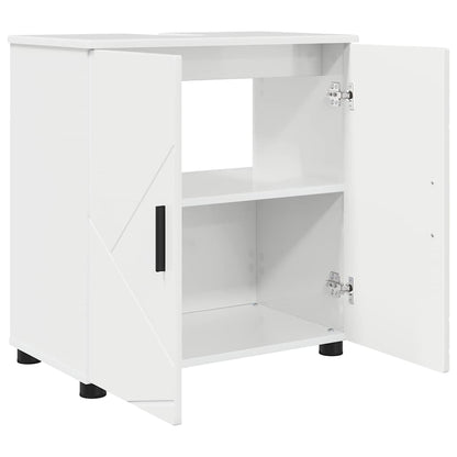 Bathroom Cabinet with Storage High Gloss White 61 x 35 x 64 cm