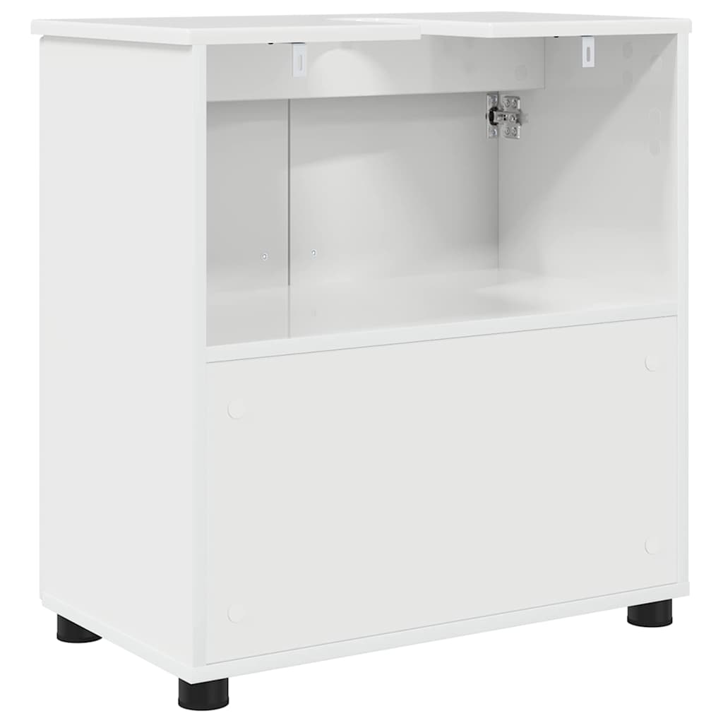 Bathroom Cabinet with Storage High Gloss White 61 x 35 x 64 cm