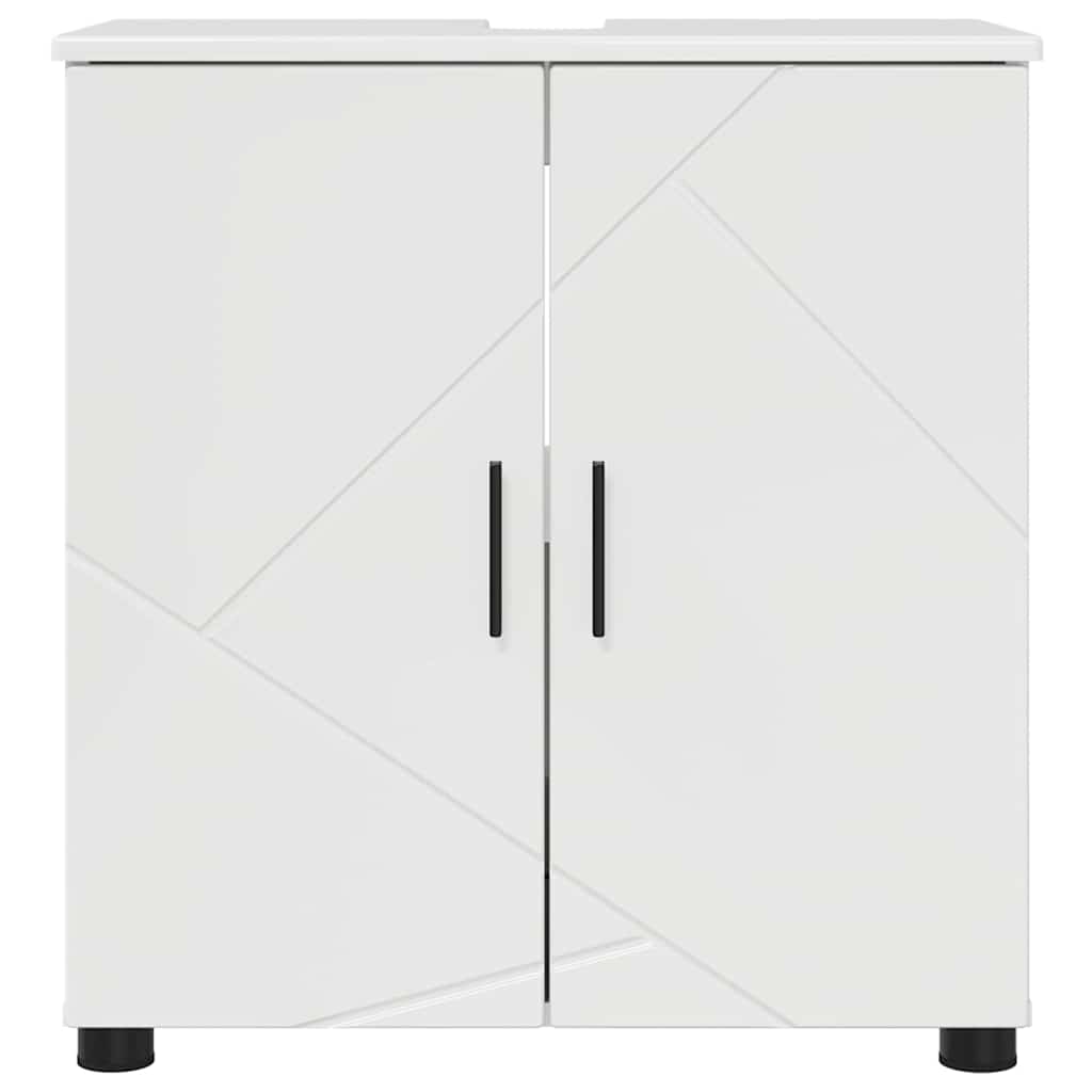 Bathroom Cabinet with Storage High Gloss White 61 x 35 x 64 cm