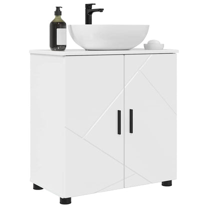 Bathroom Cabinet with Storage High Gloss White 61 x 35 x 64 cm