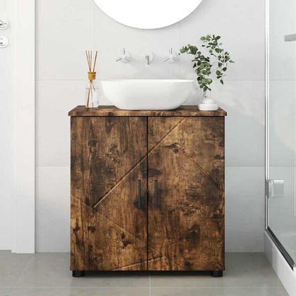 Bathroom Cabinet with Storage Smoked Oak 61 x 35 x 64 cm
