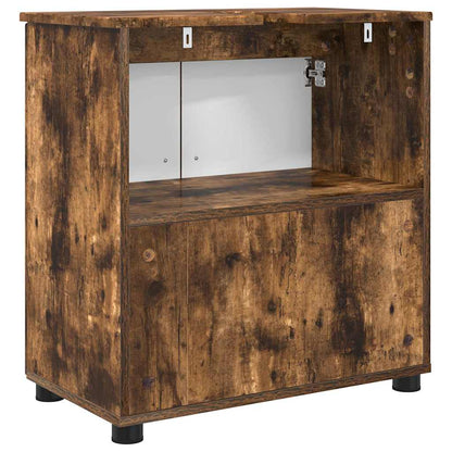 Bathroom Cabinet with Storage Smoked Oak 61 x 35 x 64 cm