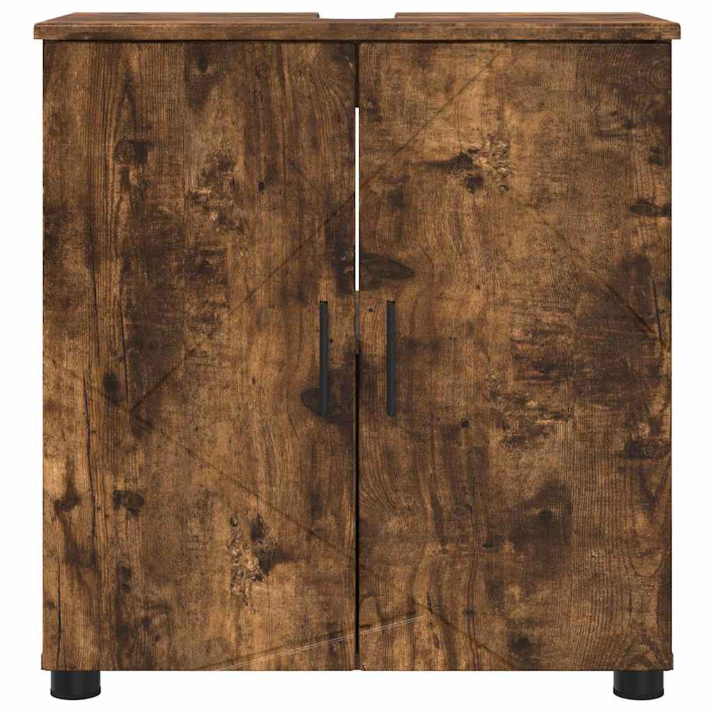 Bathroom Cabinet with Storage Smoked Oak 61 x 35 x 64 cm