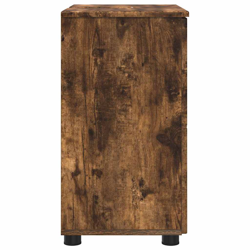 Bathroom Cabinet with Storage Smoked Oak 61 x 35 x 64 cm