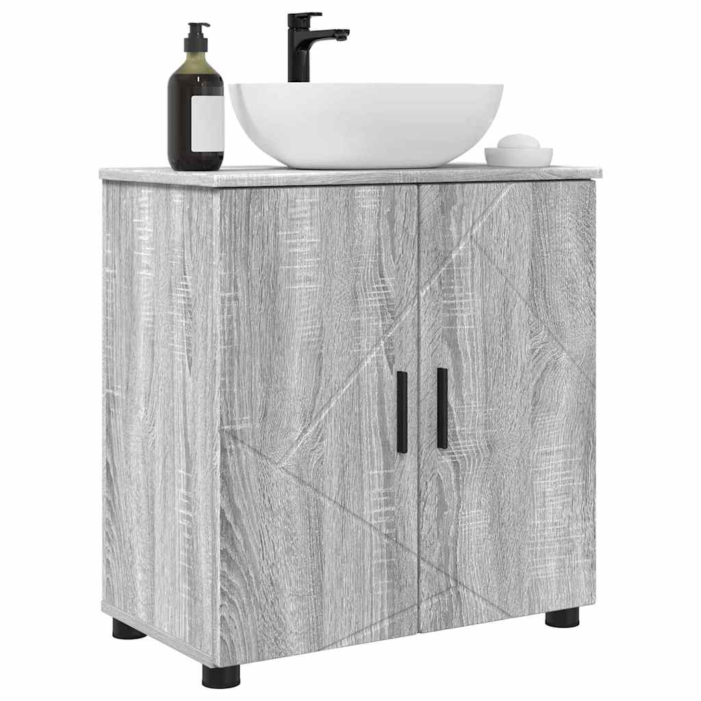 Bathroom Cabinet with Storage Grey Sonoma 61 x 35 x 64 cm