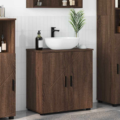 Bathroom Cabinet with Storage Brown Oak 61 x 35 x 64 cm