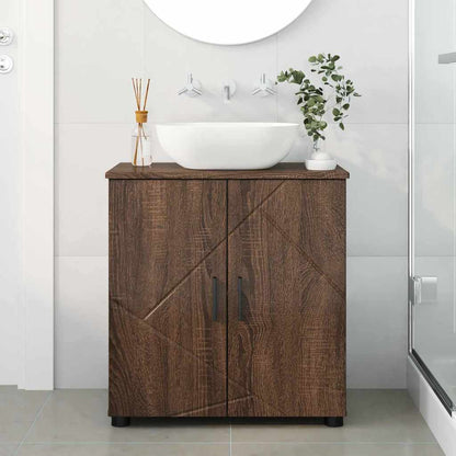 Bathroom Cabinet with Storage Brown Oak 61 x 35 x 64 cm