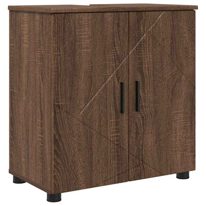 Bathroom Cabinet with Storage Brown Oak 61 x 35 x 64 cm