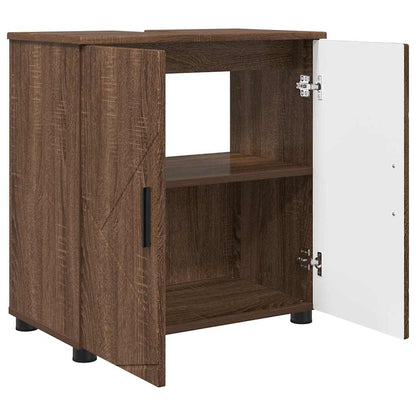 Bathroom Cabinet with Storage Brown Oak 61 x 35 x 64 cm