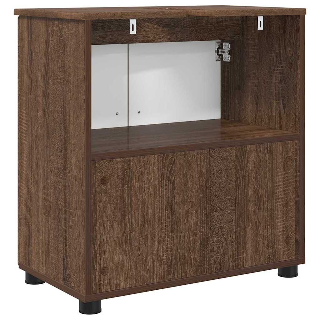 Bathroom Cabinet with Storage Brown Oak 61 x 35 x 64 cm